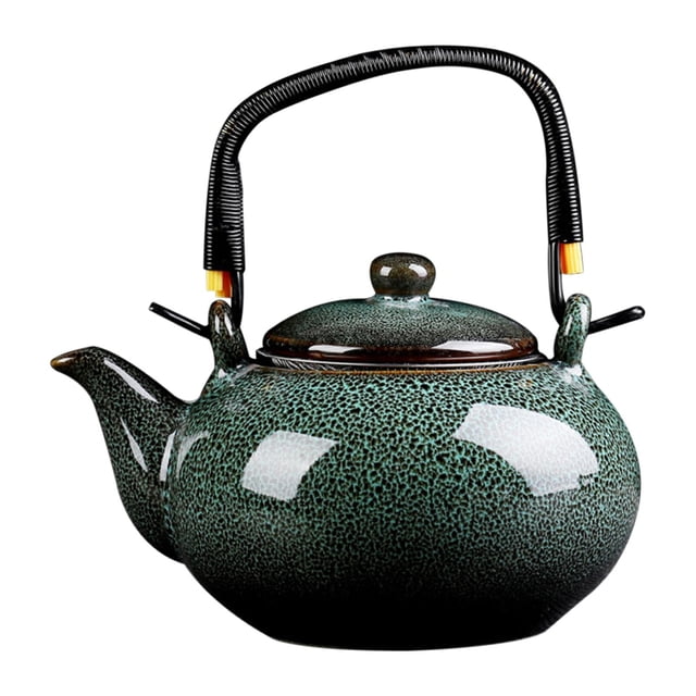 GROWTH TANK Ceramic Teapot Chinese s Ceramic Kettle for Household Kitchen Tea House grenn