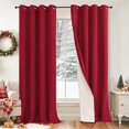 thumbnail image 1 of Cortinas opacas Lajode de lino rojo para sala de estar, 213 x 213 cm, 1 of 9