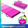 thumbnail image 3 of Antsy Pants Tumbling Mat – Gymnastics Mat, Easy to Clean, Sturdy, Foldable Tumbling Mat for Kids, Padded, Portable, Carrying Handle, Gymnastics Equipment for Activity Play, Pink Ombre, 3 of 6