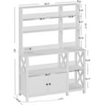 thumbnail image 3 of Bakers Rack with Power Outlet, 45in Wide Coffee Bar Cabinet with Storage, 6-Tier Kitchen Storage with Doors, Microwave Stand for Kitchen, Dining Room, 3 of 6