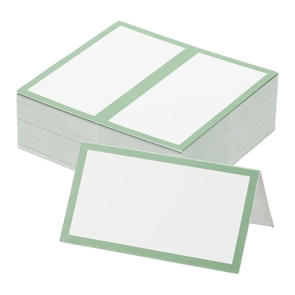 Uxcell 50Pcs Table Place Cards, 3.5 x 2 Inches Blank Name Place Cards for Table Setting Wedding Reception, Green