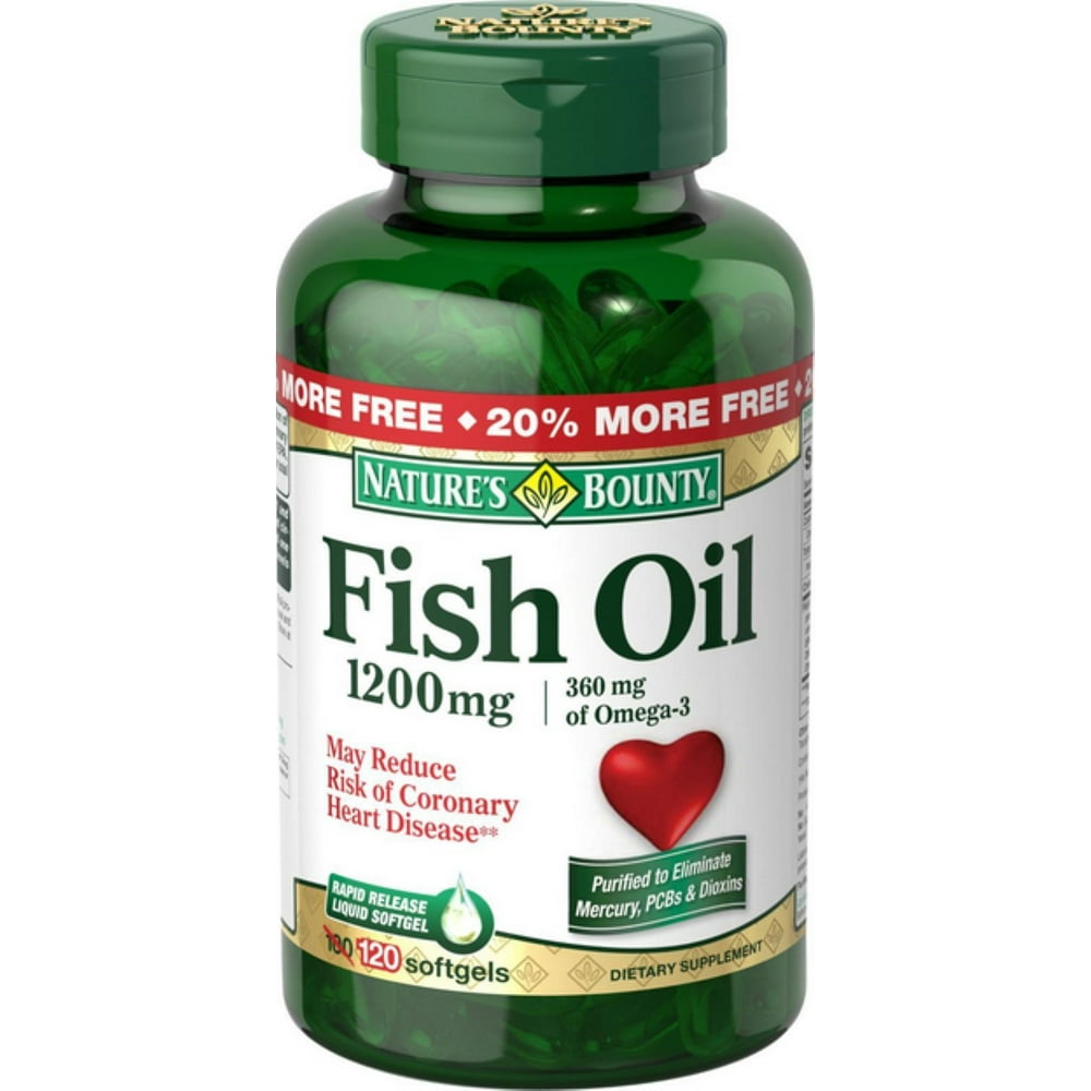 Nature's Bounty Fish Oil 1200 mg Softgels 120 ea (Pack of 2)