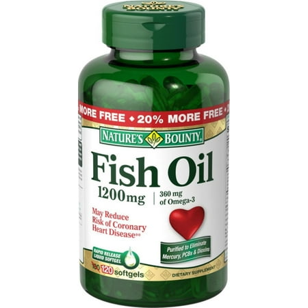 Nature's Bounty Fish Oil 1200 mg Softgels 120 ea (Pack of 6)