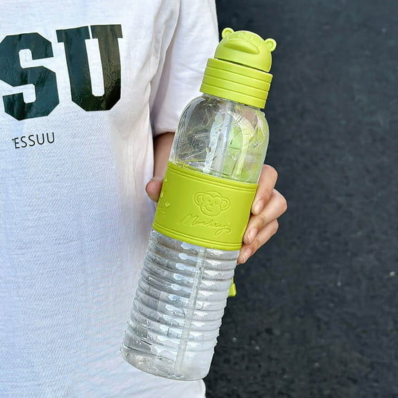 Unbreakable Plastic Water Bottle for Women, 420ml Large Capacity Sports Cup with Straw, Portable Leakproof Design for Gym, Running, Yoga, and Outdoor Activities