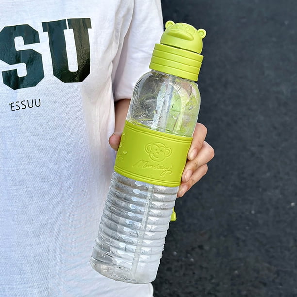 Vaso Deportivo de Verano, Plástico Irrompible y Portátil, Diseño de Alta Capacidad, Tapa Hermética, Recordatorio de Hidratación, Ideal para Senderismo, Yoga y Oficina, 420 Ml, Fácil de Trans