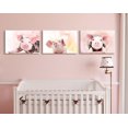 thumbnail image 2 of wall26 - 3 Piece Canvas Wall Art - Pink Little Pigs on Floral Background - Modern Home Art Stretched and Framed Ready to Hang - 16"x24"x3 Panels, 2 of 4