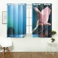 thumbnail image 2 of MKHERT Landscape with Pink Bird Window Curtain Kitchen Curtains Window Treatments 26x39 inch,Set of 2, 2 of 3