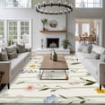 thumbnail image 3 of Spring Floral Area Rugs 8'x10', Washable Small Throw Rugs for Living Room Patio, Summer Botanical Sage Green Striped Indoor Outdoor Rug Non-Slip Low Pile Carpet Runner Reversible Floor Mats, 3 of 8