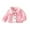 Pink, variant on Lkhaha Girls Jacket Winter Plaid Patchwork Warm Button Lapel Plush Fall Winter Clothes Size 9-12 Months