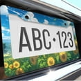 thumbnail image 6 of 1 Pcs Sunflower Field Landscape License Plate Frame,License Plate Cover for Car Decorative Parts,Aluminum License Plate Bracket Holder Rust-Proof for US Standard Car, 6 of 8