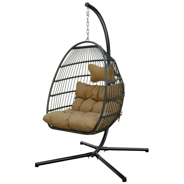 Goolrc Rattan Effect Four Corners Single Hanging Egg Chair Walmart Com Walmart Com