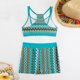 thumbnail image 5 of Trajes de baño tankini para mujer Trajes de baño vintage estampados para mujer Trajes de baño conservadores Traje de baño bikini con falda de playa estampada para mujer, 5 of 7