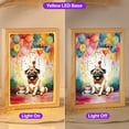 thumbnail image 2 of Happy Birthday to Pug Kitten Party Balloons Cake Acrylic Plaque with Wood Photo Frame Box Dog Lover Gifts Light Box - 00027, 2 of 5