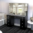 thumbnail image 2 of Boahaus Venus PRO Black Vanity Desk (Crystal Ball Knobs), 2 of 7