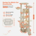 thumbnail image 3 of Pefilos 81" Tall Cat Tree for Indoor Cats, Multi-Level Cat Tower with Metal Frame Hammock, Scratching Ramp, 2 Top Perches, 2 Cozy Condos & 6 Scratching Posts, Beige, 3 of 7