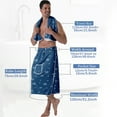 thumbnail image 3 of Colevkie Men's 2 Pcs Bath Wrap Set-Bath Skirt and Towel Soft Adjustable Beach Towel Quick Drying for Home Bathroom Sauna Travel Portable Absorbent Printed Simple Style Pattern, 3 of 7
