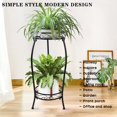 thumbnail image 2 of Plant Stand Indoor Outdoor 2 Tier 27" Tall Metal Potted Holder Flower Pot Stand Heavy Duty Plant Shelf Rustproof Iron Multiple Plant Round Supports Rack for Planter Corner Garden Balcony Patio, 2 of 6
