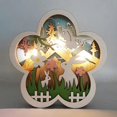 thumbnail image 3 of Adorno de flor de conejo de Pascua de madera con luz LED, artesanía de madera, decoración de escritorio para festivales, fiestas, hogar, dormitorio y jardín., 3 of 5
