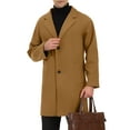 thumbnail image 5 of Lars Amadeus Men's Trench Coat Notched Lapel Mid-Length Casual Solid Overcoat, 5 of 6
