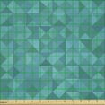 thumbnail image 2 of Ambesonne Teal Fabric by the Yard Microfiber, Triangles Squares Modern, 1 Yard, Turquoise Aqua, 2 of 2