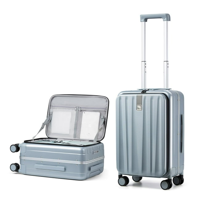 Maleta rígida de policarbonato Suitcase Hanke Carry On de 20 pulgadas, color gris