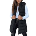 thumbnail image 2 of SERTGUTR Girls Longline Puffer Vest Hooded Sleeveless Full Zipper Quilted Side Pocket Snap Button Everyday School Winter Warm Outerwear, 2 of 9