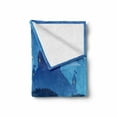 thumbnail image 2 of Fairy Tale Soft Flannel Fleece Throw Blanket, Lonely Castle on the Hill Beyond the Mountainsnd Full Moon, Cozy Plush for Indoor and Outdoor Use, 50" x 70", Pale Yellow Jade Green, by Ambesonne, 2 of 6
