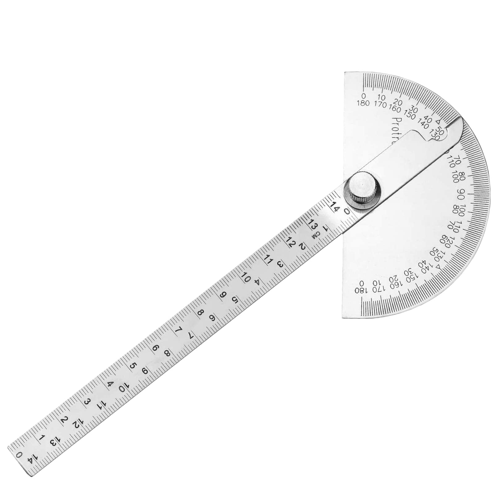 1 X Stainless Steel Protractor 0~180° Adjusted Measure Ruler Angle Finder Gauge