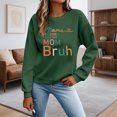 thumbnail image 4 of Women's Sweatshirts 2025 Mama Mommy Mom Bruh Sweatshirt Funny Graphic Crewneck Pullover Tops Sweatshirt for Women, 4 of 5