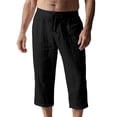 thumbnail image 2 of Horkkom Linen Shorts for Men Summer Solid Color Beach Shorts Vacation Loose Casual Shorts with Pockets, S-3XL, 2 of 6