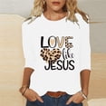 thumbnail image 2 of Mikilon Women's 3/4 Sleeve Printed Tops Casual Round Neck Blouses Comfortable Spring and Summer Shirts, 2 of 5