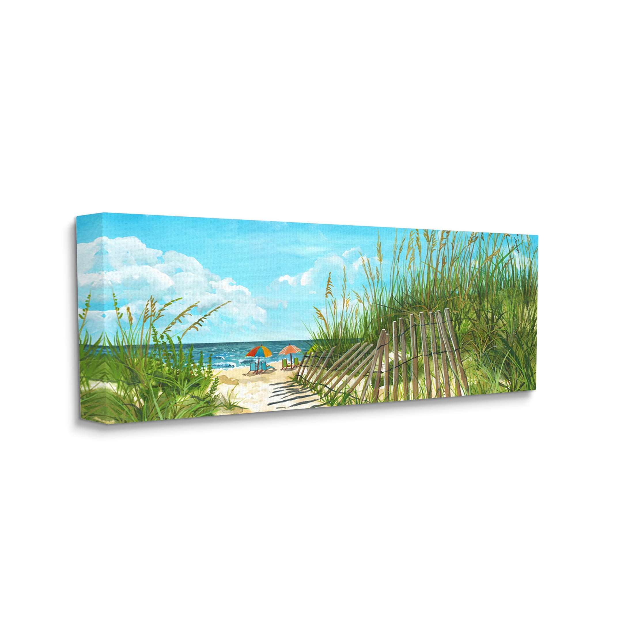 Stupell Industries Sandy Beach Path Landscape Painting Gallery Wrapped Canvas Print Wall Art, Design by Erica Christopher