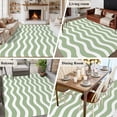thumbnail image 6 of Sage Green Stripe Area Rugs 8x10 for Living Room, Farmhouse Striped Modern Waves Moires Non Slip Washable Rug Runner, Low Pile Indoor Floor Carpet Mat Bathroom Rugs for Bedroom, Kids Room, 6 of 9