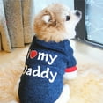 thumbnail image 3 of ZDWQFA Dog Sweater Clothes, I love my daddy/mommy Printed Fleece Pullover Shirt, Autumn Winter Warm Costume for Pet Dog Puppy, 3 of 7