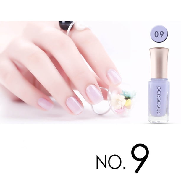 Esmalte de uñas, regalo para mujer, esmalte de uñas translúcido de gel, color caramelo, duradero e imperdible, 10 ml, pincel de maquillaje.