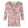 thumbnail image 4 of Blouse Mode Femme Manches 3/4 Col Rond Imprimé Ample, 4 of 5