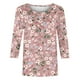 thumbnail image 3 of Blusas para Mujeres Casual 3/4 Manga Cuello Redondo Impreso Suelto, Top para Primavera Verano Diario Y Otoño, 3 of 5