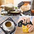 thumbnail image 4 of Black Daisy Flower Colorful Blooms Pattern Kitchen Oven Mitt and Pot Holder Sets 2 Pcs for Baking, Cooking and Grilling, Heat Resistant Up To 392 °F, 4 of 7