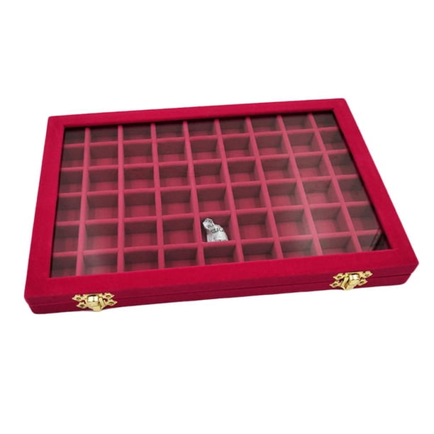 Bandeja multiusos para guardar joyas, brazaletes con cerradura, tapa de cristal, estuche para cuentas 31x22x2.8cm