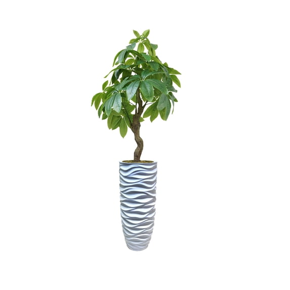 Vintage Home Artificial Faux Real Touch 50" Tall Pachira Aquatica Real Touch And Fiberstone Planter