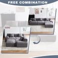 thumbnail image 5 of 120"Modern L Shaped Modular Sectional Sofa, Boneless Cloud Couch with Ottoman, Oversized Corduroy Couch Deep Seat, 30D Sponge for Indoor Living Room, No Assembly Required(Dark Grey), 5 of 7
