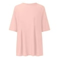 thumbnail image 3 of Womens T Shirts Summer Tops 2025 Solid Color Short Sleeve Crewneck Loose Classic Basic Tees Tshirts Shirts for Women, 3 of 5