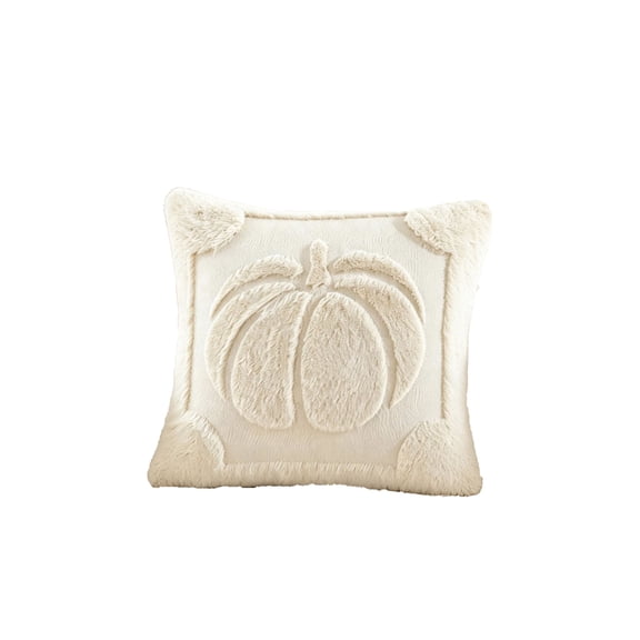 Quilted Halloween Pumpkin Pillow Cover 18x18 Inch – Soft Plush Decorative Throw Cushion Case with Hidden Zipper, Festive Fall Home Decor for Sofa, Couch, Bed, Chair, Party (1Pc,Pillow Not Included)