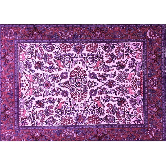 Ahgly Company Indoor Rectangle Persian Purple Traditional Area Rugs, 6' x 9'