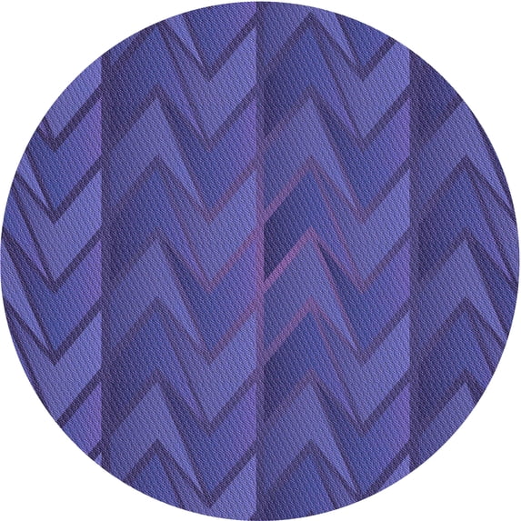 Ahgly Company Machine Washable Indoor Round Transitional Sapphire Blue Area Rugs, 8' Round