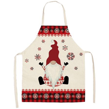 

Kafei Christmas Aprons for Women | Merry Christmas Kitchen Chef Apron Black and Red Plaid Aprons | Cooking/Baking/Grill/BBQ Linen Christmas Apron for Men & Adults 5 Different Styles