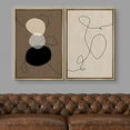 thumbnail image 2 of IDEA4WALL Framed Canvas Print Wall Art Brown and Black Transparent Circle and Line Collage Abstract Shapes Modern Boho Relax/Calm for Living Room, Bedroom, Office - 24"x36"x2 Natural, 2 of 5