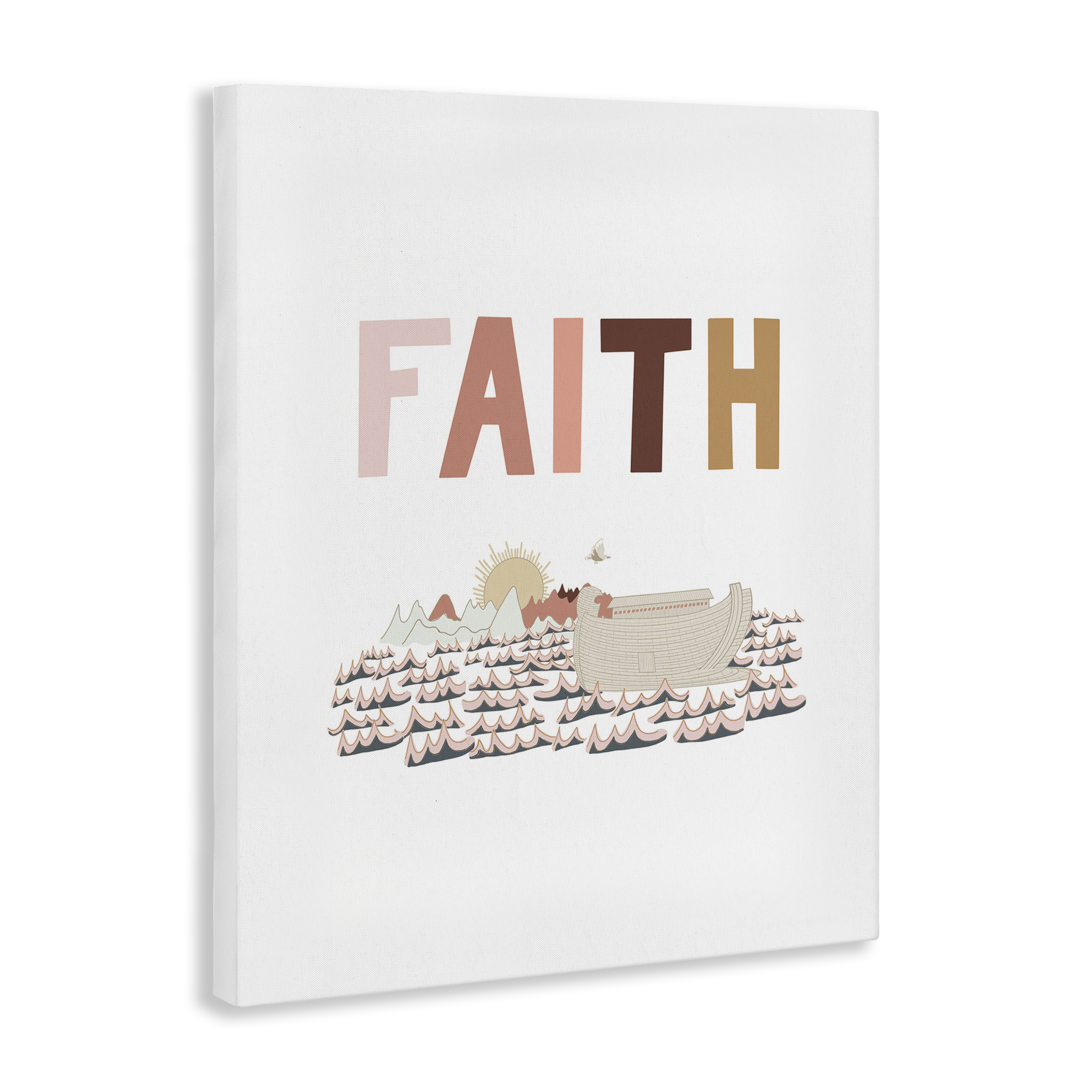 Stupell Industries Noah's Ark Faith Religious Painting Gallery Wrapped Canvas Art Print Wall Art, 16 x 20
