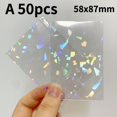 thumbnail image 1 of 50 unids/set de mangas de tarjeta láser transparente sello de la tarjeta de película holográfico protector para corea ídolo foto ygo mtg vg tarjeta, 1 of 4