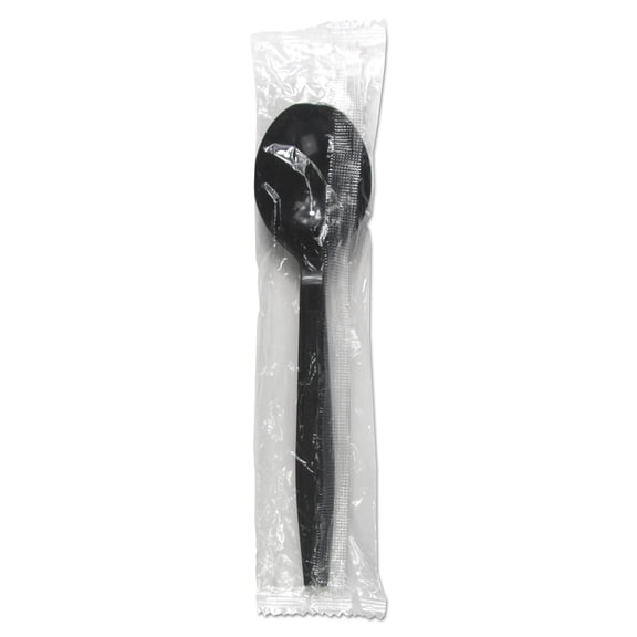 Boardwalk Heavyweight Wrapped Polypropylene Cutlery Soup Spoon Black 1000/ctn